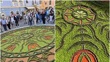 Italijoje vykstančiame floristinių kilimų festivalyje žemaičiai sukūrė įspūdingą kūrinį