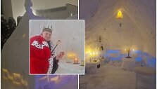 Vytis Lasys savo kieme i&scaron; sniego pastatė bažnyčią