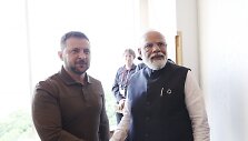 Ukrainos prezidentas Volodymyras Zelenskis ir Indijos premjeras Narendra Modi