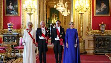 Charlesas III ir Emmanuelis Macronas su žmonomis Vindzoro pilyje / LUDOVIC MARIN-Pool/SIPA / LUDOVIC MARIN-Pool/SIPA
