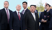 Rusijos prezidentas Vladimiras Putinas ir &Scaron;iaurės Korėjos lyderis Kim Jong Unas