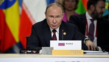 Vladimiras Putinas BRICS grupės vir&scaron;ūnių susitikime / ALEXANDER NEMENOV / via REUTERS