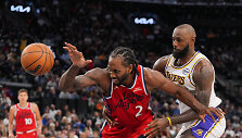 Kawhi Leonardas ir LeBronas Jamesas