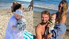 Domantas Sabonis su Shashana Rosen ir mažyliu