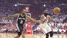 Kawhi Leonardas ir Jamesas Hardenas