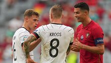 I&scaron; kairės: Joshua Kimmichas, Toni Kroosas, Cristiano Ronaldo