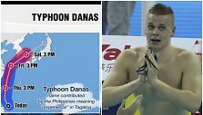 Taifūnas Danas ir plaukikas Danas Rap&scaron;ys pasiekė Pietų Korėją