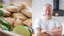 Vytaras Radzevičius ir jo ruo&scaron;tas žuvies patiekalas