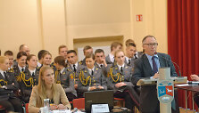 Nacionalinė diskusija &bdquo;Ką gali Europos Parlamentas? ARBA Kodėl a&scaron; turėčiau balsuoti?&ldquo; renginio akimirka.
