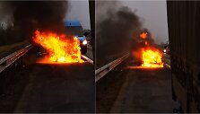 Greitkelyje užsidegė BMW automobilis