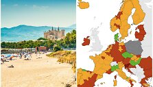 Sergamumas COVID-19 Europos &scaron;alyse. Rugsėjo 23 d. Maljorka palieka raudonąją zoną