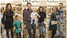 Viktorija Macijauskienė su dukra, Deividas ir Oksana &Scaron;emberai su dukra, Baiba Skurstene-Serdiukė su vyru Mykolu Serdiuku ir sūnumi