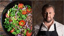 Liutauras Čeprackas ir jo gamintos grikių &bdquo;tabbouleh&ldquo; salotos 