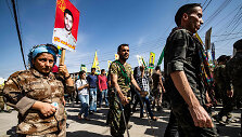 Kurdų veteranų protestas &Scaron;iaurės Sirijoje