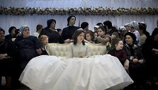 Žydų ortodoksų tuoktuvių ceremonija Izraelyje