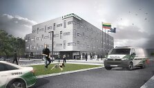 Pradėto statyti Kauno apskrities policijos pastato vizualizacija
