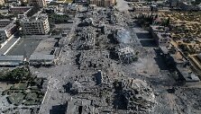 Gazos al-Zahros rajonas po bombardavimo