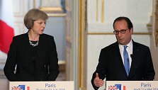 Theresa May ir Francois Hollande'as