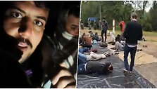 Įstrigę Lietuvos-Baltarusijos pasienyje: migrantų filmuoti vaizdai i&scaron; &bdquo;niekeno žemės&ldquo;