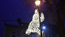 Trakų Kalėdų eglės įžiebimo &scaron;ventės akimirka