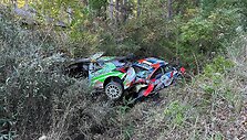 Nuotrauka i&scaron; Otto Tanako avarijos vietos. WRC organizatorių &bdquo;facebook&ldquo; tinkle pasidalinti nuotr.