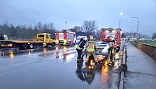 Panevėžyje nuskendo BMW automobilis