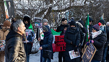 Iraniečių protesto akcija prie JAV ambasados prie&scaron; Irano rėžimą