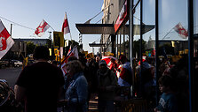 Baltarusių protestas prie Baltarusijos ambasados