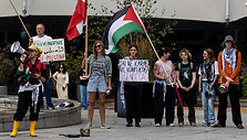 Demonstracija prie&scaron; badą Gazoje