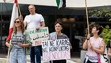 Demonstracija prie&scaron; badą Gazoje