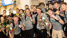 Lietuvos U20 vaikinų rinktinės sutikimas oro uoste