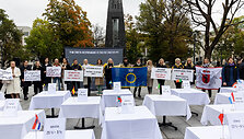 Lietuvos vie&scaron;bučių ir restoranų asociacijos surengtas protestas 