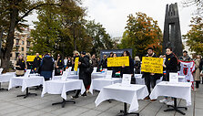 Lietuvos vie&scaron;bučių ir restoranų asociacijos surengtas protestas 