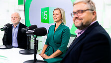 15min studijoje Vidaus reikalų viceministrė Sigita &Scaron;čajevienė, Ministrės pirmininkės patarėjas Vitas Vasiliauskas, Verslo žinių vyriausiasis redaktorius Rolandas Barysas