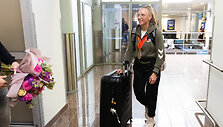 Vilniaus oro uoste pasitiktos  Europos bokso čempionato prizininkės: Gabrielė Stonkutė ir Ana Starovoitova
