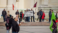 Protestas katedros aik&scaron;tėje