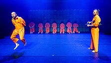 Scena i&scaron; spektaklio &bdquo;Mūsų smurtas ir jūsų smurtas&ldquo; (rež. Oliveris Frljićius). Nuotr. aut. D.Matvejev