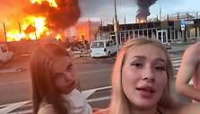 Karina O. nusifilmavo prie degančios naftos bazės Sočyje
