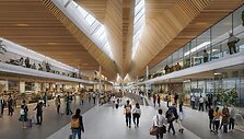 I&scaron;rinkta būsimo Vilniaus oro uosto atvykimo terminalo architektūrinė idėja
