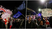 Priėmus užsienio agentų įstatymą &ndash; protestai Tbilisyje