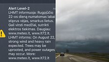 Lietuvoje i&scaron;siųsti perspėjimai dėl audros