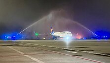 Oro bendrovės &bdquo;Israir&ldquo; inauguracinis atvykimas į Vilniaus oro uostą pernai birželį
