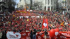Akimirka i&scaron; protesto akcijos.