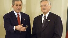 JAV prezidentas George'as W.Bushas ir Lietuvos prezidentas Valdas Adamkus