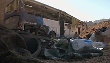 Avariją patyręs autobusas