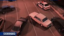 Gyvasis automobilių skydas Maskvoje (projekcija)