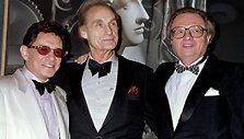 Holivudo legendos Eddie Fisheris (kairėje) su  Sidu Caesaru (centre) ir  CNN  žvaigžde Larry Kingu