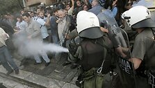 Protestas prie Akropolio Atėnuose