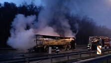 Sudegęs autobusas prie Maskvos