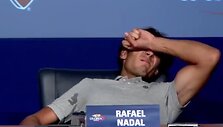 Rafaelis Nadalis spaudos konferencijos metu